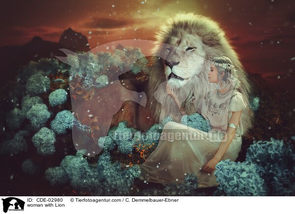 Frau mit Lwe / woman with Lion / CDE-02980