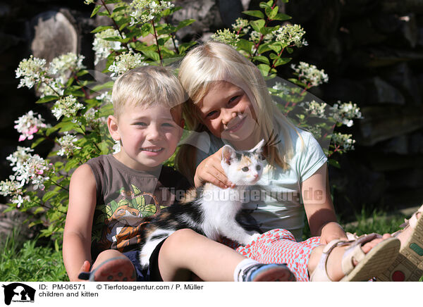 children and kitten / PM-06571