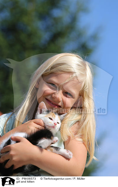 Mdchen und Ktzchen / girl and kitten / PM-06573