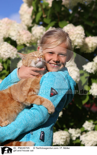 Mdchen und Hauskatze / girl and house cat / PM-06705