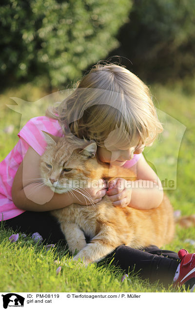 Mdchen und Katze / girl and cat / PM-08119