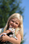 girl and kitten