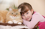 girl with siberian cat