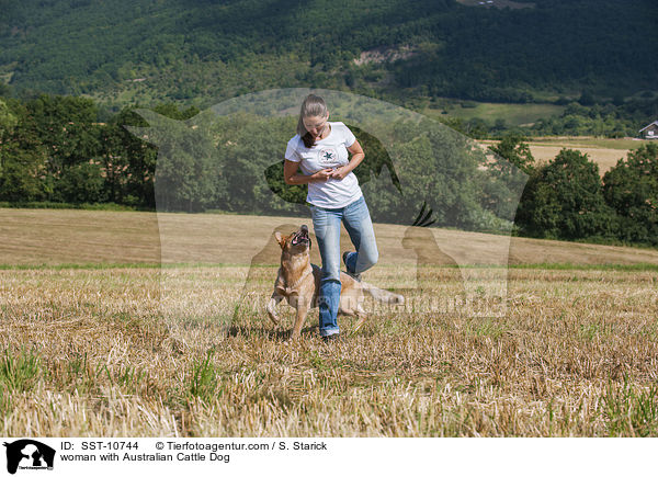 Frau mit Australian Cattle Dog / woman with Australian Cattle Dog / SST-10744