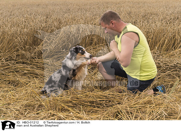 Mann und Australian Shepherd / man and Australian Shepherd / HBO-01212