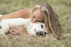 Berger Blanc Suisse with woman
