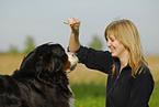 woman with Bernese Mountain Dog