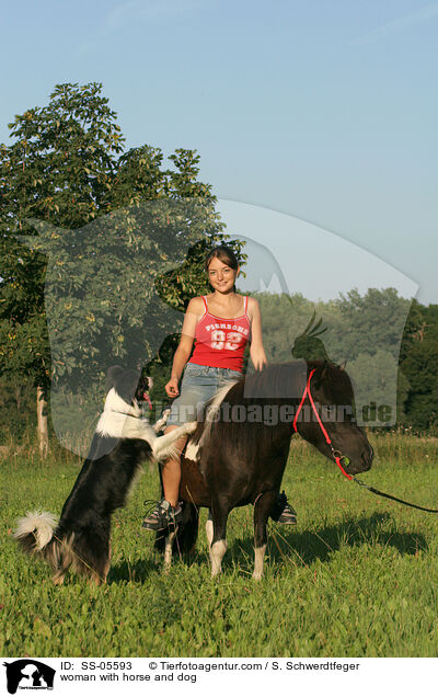 Frau mit Pferd und Hund / woman with horse and dog / SS-05593