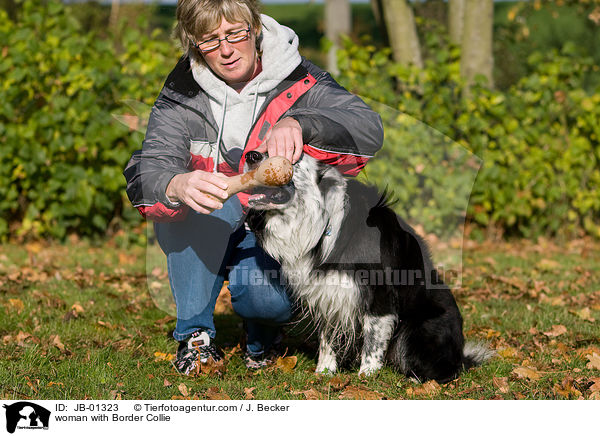 Frau mit Border Collie / woman with Border Collie / JB-01323