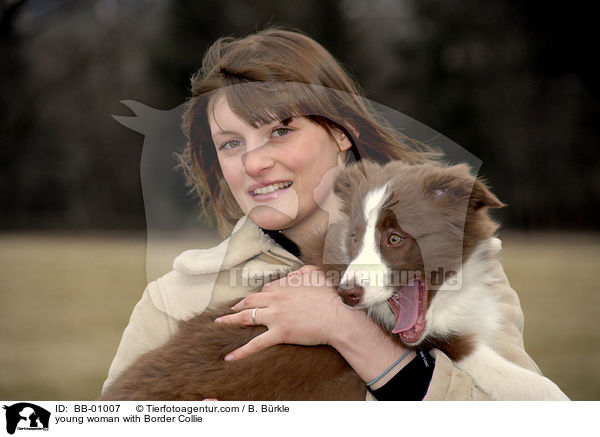 junge Frau mit Border Collie / young woman with Border Collie / BB-01007