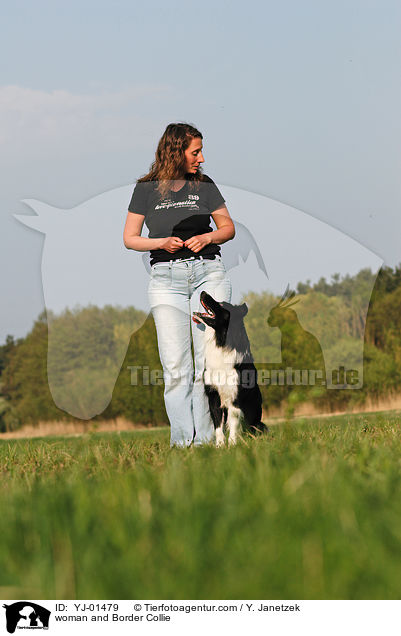 Frau und Border Collie / woman and Border Collie / YJ-01479