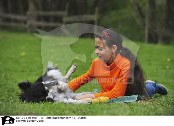 Mdchen mit Border Collie / girl with Border Collie / SST-06500