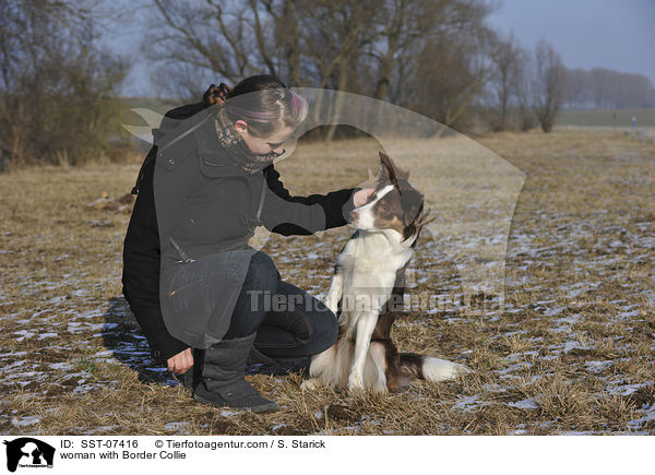 Frau mit Border Collie / woman with Border Collie / SST-07416