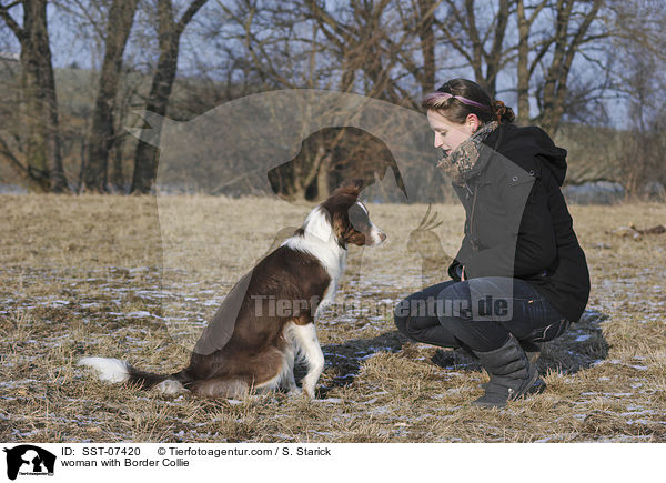 Frau mit Border Collie / woman with Border Collie / SST-07420