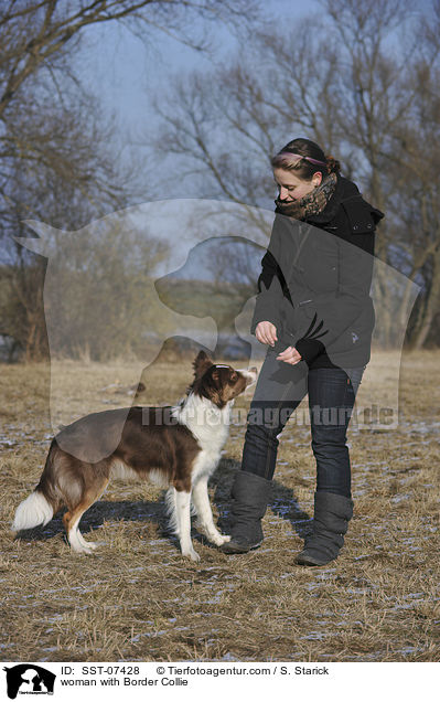 woman with Border Collie / SST-07428