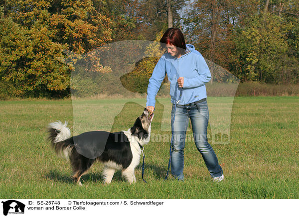 Frau und Border Collie / woman and Border Collie / SS-25748