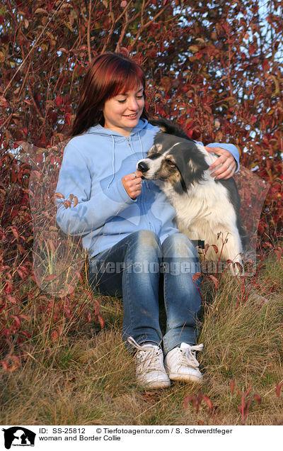 Frau und Border Collie / woman and Border Collie / SS-25812