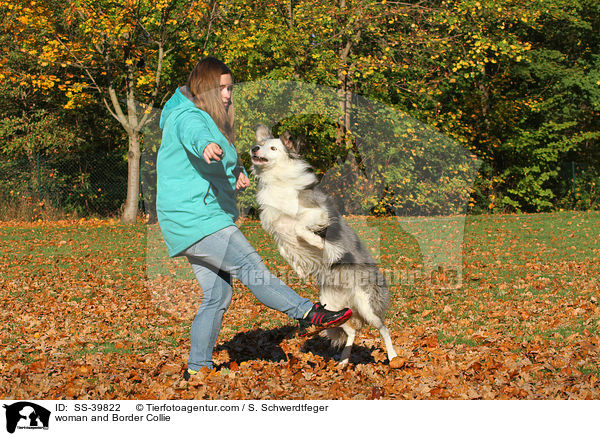 Frau und Border Collie / woman and Border Collie / SS-39822