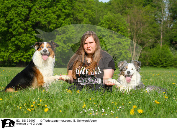 Frau und 2 Hunde / woman and 2 dogs / SS-52907