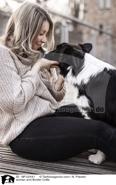 Frau und Border Collie / woman and Border Collie / NP-02441