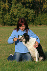 woman and Border Collie