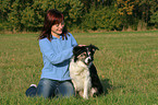 woman and Border Collie