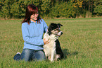 woman and Border Collie