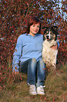 woman and Border Collie