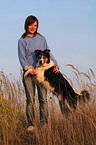 woman and Border Collie