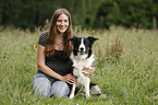 woman with border collie