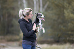 young woman with Border Collie