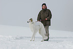 man and Borzoi