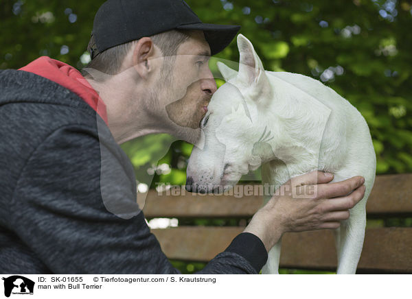 Mann mit Bullterrier / man with Bull Terrier / SK-01655