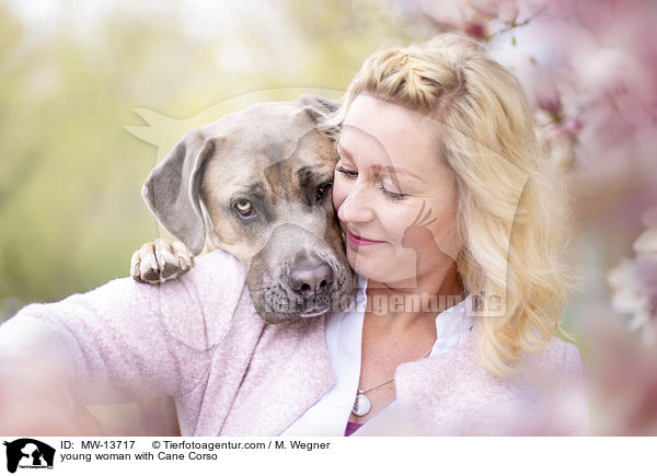 junge Frau mit Cane Corso Hndin / young woman with Cane Corso / MW-13717