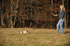 woman with Cavalier King Charles Spaniel