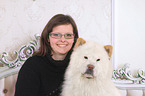 woman and Chow Chow