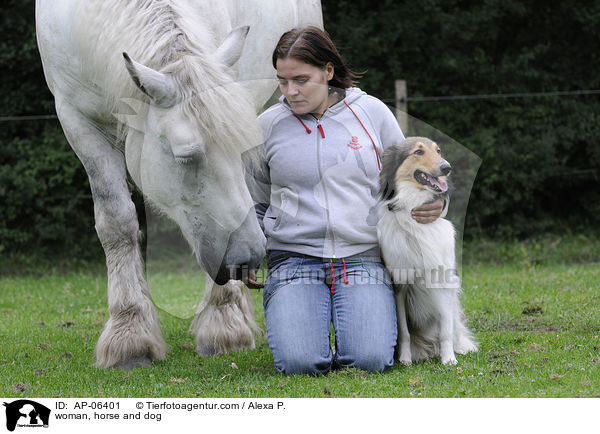 Frau, Pferd und Hund / woman, horse and dog / AP-06401