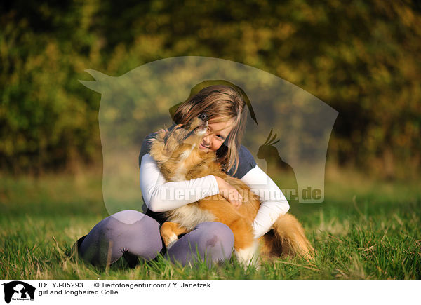 Mdchen und Langhaarcollie / girl and longhaired Collie / YJ-05293
