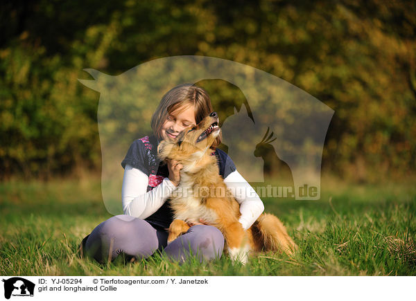 Mdchen und Langhaarcollie / girl and longhaired Collie / YJ-05294