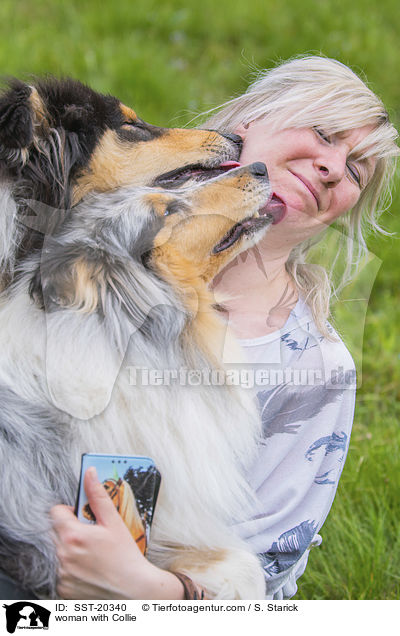 Frau mit Collie / woman with Collie / SST-20340