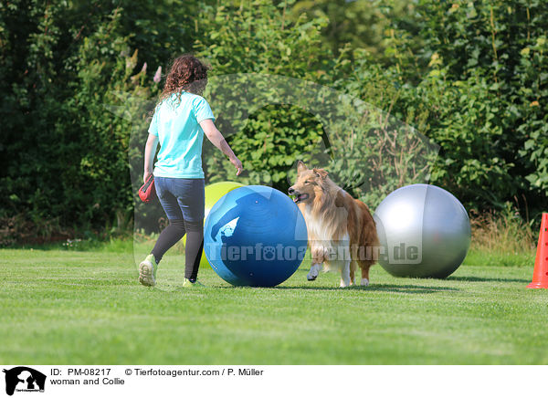 Frau und Collie / woman and Collie / PM-08217