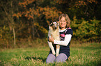 girl and longhaired Collie