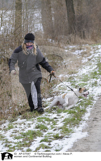 woman and Continental Bulldog / AP-07587