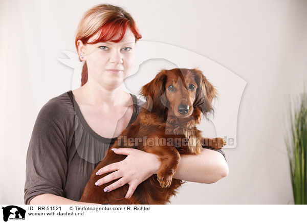 woman with dachshund / RR-51521