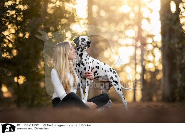 Frau und Dalmatiner / woman and Dalmatian / JEB-01532