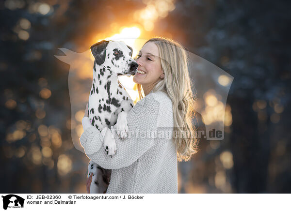 Frau und Dalmatiner / woman and Dalmatian / JEB-02360