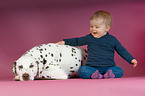 Dalmatian and baby