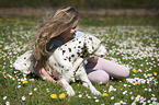 girl with Dalmatian