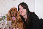 woman and English Cocker Spaniel