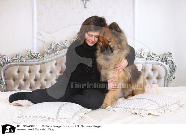 woman and Eurasian Dog / SS-43808
